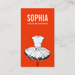 Girly Dress Red Couture Fashion Boutique Visitenkarte