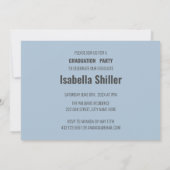 Girly Dusty Blue Foto Grad Graduation Party Einladung (Rückseite)