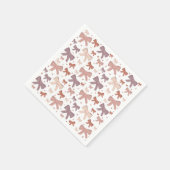 Girly Dusty Pink Bows and Little Hearts Serviette (Ecke)