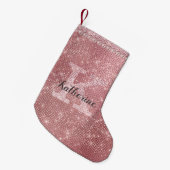 Girly Dusty Rose Gold Sparkone Kleiner Weihnachtsstrumpf (Vorderansicht (hängend))
