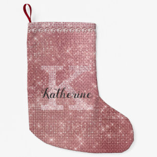 Girly Dusty Rose Gold Sparkone Kleiner Weihnachtsstrumpf
