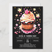 Girly Editable Muffin Einladung (Vorderseite)