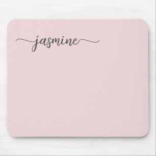 Girly Einfache Rosa Personalisierte Monogramm Name Mousepad