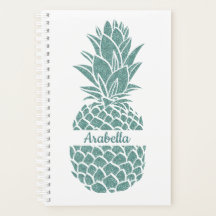 Girly Elegant Aquamariner Glitzer Ananas Name