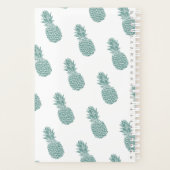 Girly Elegant Aquamariner Glitzer Ananas Name Planer (Rückseite)