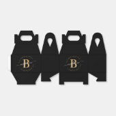 Girly Elegant Black Name Mit Monogramm Script Geschenkschachtel (Ungefaltet)