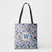 Girly Elegant Blue Wildblumen Stylish Custom Tasche (Vorderseite)