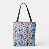 Girly Elegant Blue Wildblumen Stylish Custom Tasche (Rückseite)