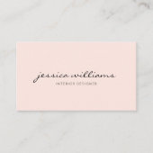 Girly Elegant Calligraphy Beruflich Blush Pink Visitenkarte (Vorderseite)
