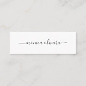 Girly Elegant Calligraphy Beruflich White Mini Visitenkarte (Vorderseite)