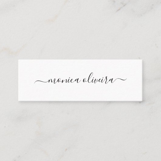 Girly Elegant Calligraphy Beruflich White Mini Visitenkarte (Vorderseite)