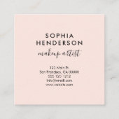 Girly Elegant Calligraphy Blush Pink Quadratische Visitenkarte (Rückseite)