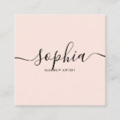 Girly Elegant Calligraphy Blush Pink Quadratische Visitenkarte (Vorderseite)