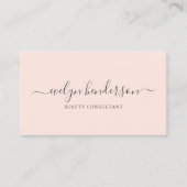 Girly Elegant Calligraphy Minimal Blush Pink Visitenkarte (Vorderseite)