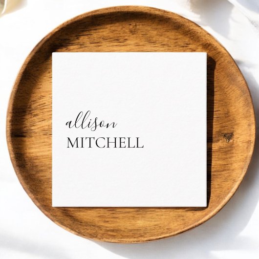 Girly Elegant Calligraphy Minimal Quadratische Visitenkarte