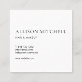 Girly Elegant Calligraphy Minimal Quadratische Visitenkarte (Rückseite)