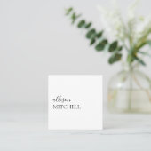 Girly Elegant Calligraphy Minimal Quadratische Visitenkarte (Stehend Vorderseite)