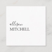 Girly Elegant Calligraphy Minimal Quadratische Visitenkarte (Vorderseite)