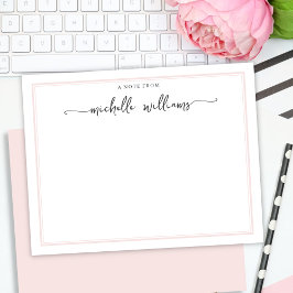 Girly Elegant Calligraphy Script Blush Note from Mitteilungskarte