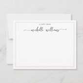 Girly Elegant Calligraphy Script Blush Note from Mitteilungskarte (Vorderseite)