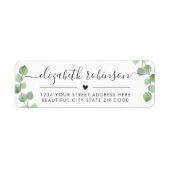 Girly Elegant Chic Script Herzadressen Label (Vorne)