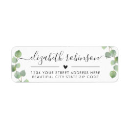 Girly Elegant Chic Script Herzadressen Label