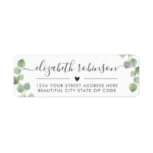 Girly Elegant Chic Script Herzadressen Label