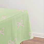 Girly Elegant Green & Pink Bow Pattern Spring Tischdecke (Beispiel)
