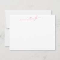 Girly Elegant Heart Script 2 Monogram Blush Pink
