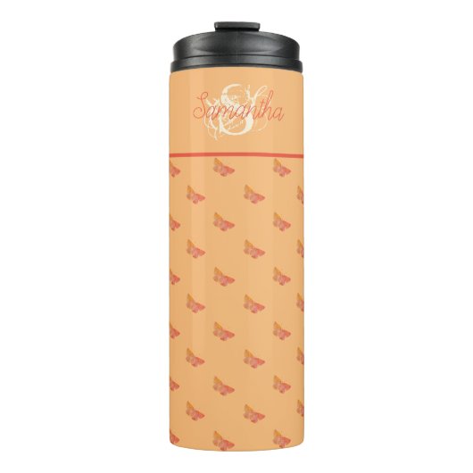 Girly Elegant Modern Typografy Template Monogram Thermosbecher (Vorderseite)