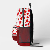 Girly Elegant Red Heart Individuelle Name Bedruckter Rucksack (Rechts)