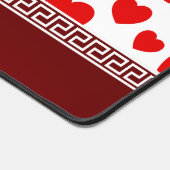 Girly Elegant Red Heart Individuelle Name Schreibtischunterlage (Ecke)