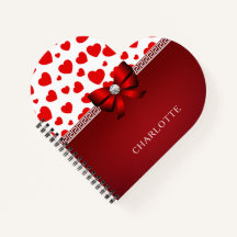 Girly Elegant Red Heart, Red Ribbon Individuelle N