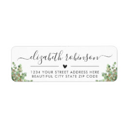 Girly Elegant Script Greenerity Address Label