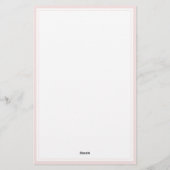 Girly Elegant Signature Script Blush Borderiert Briefpapier (Rückseite)