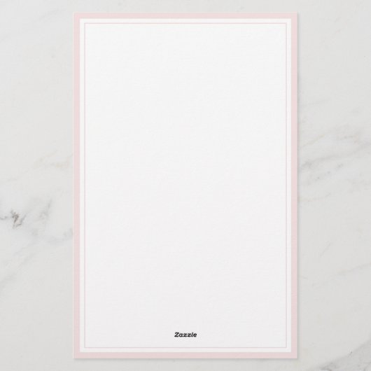Girly Elegant Signature Script Blush Borderiert Briefpapier (Rückseite)