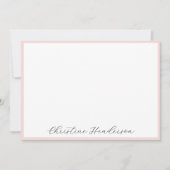 Girly Elegante Blush Pink Stationery Flat Mitteilungskarte (Vorderseite)