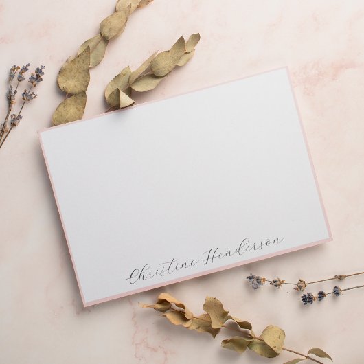 Girly Elegante Blush Pink Stationery Flat Mitteilungskarte