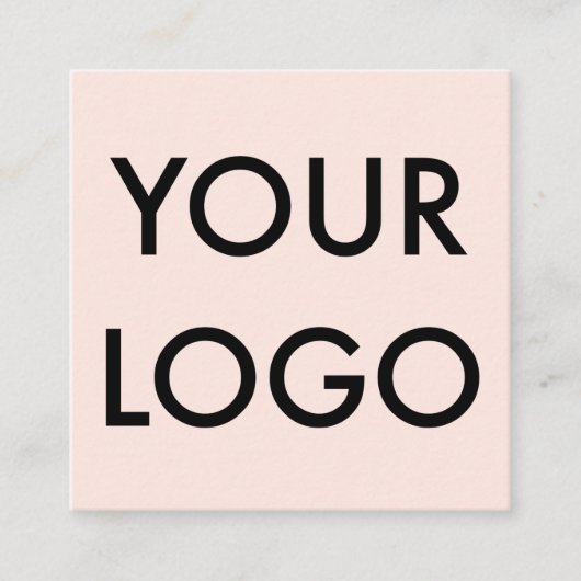 Girly Elegante Logo Beruflich Blush Pink Quadratische Visitenkarte (Vorderseite)