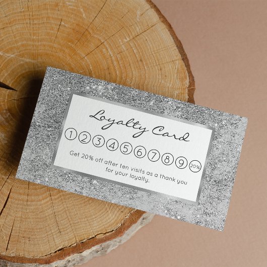 Girly eleganter silberner Glitzer-Marmor Treuekarte