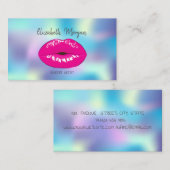 Girly ElegantHolographic ,Lips , Makeup ,Glittery Visitenkarte (Vorne/Hinten)