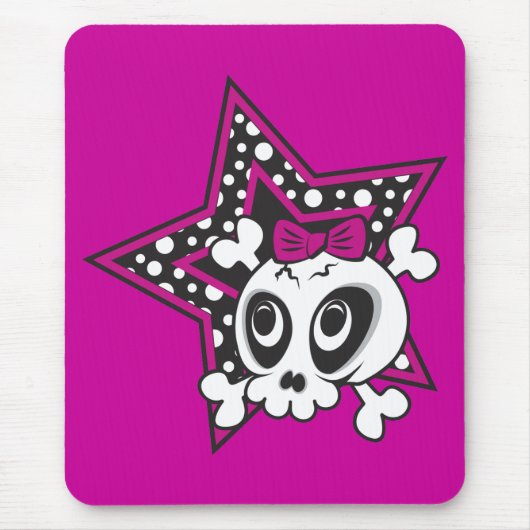 Girly Emo Skull Mousepad (Vorne)