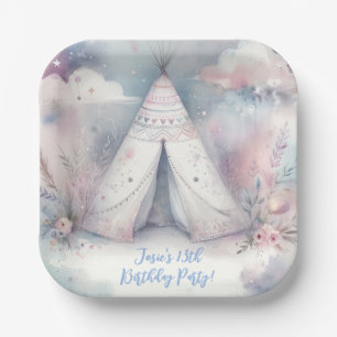 Girly Enchanted Teepee Sleepover Geburtstagsparty Pappteller