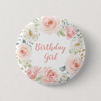 Girly erröten rosa Goldblumenerster 1. Geburtstag