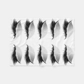 Girly Eyelashes Glitzer Schwarz und Weiß Fleecedecke (Vorderseite (Horizontal))