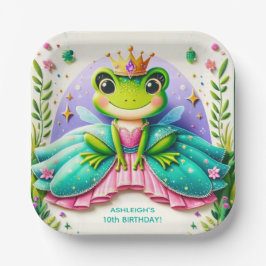 Girly Fairy Tale Frog Princess Birthday Party Pappteller