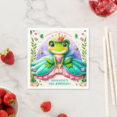 Girly Fairy Tale Frog Princess Birthday Party Serviette (Beispiel)
