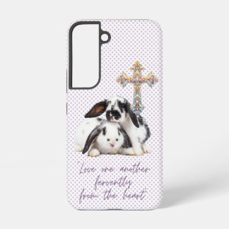 Girly Faith Grey Dot Kaninchen Pastell Kreuz Samsung Galaxy Hülle