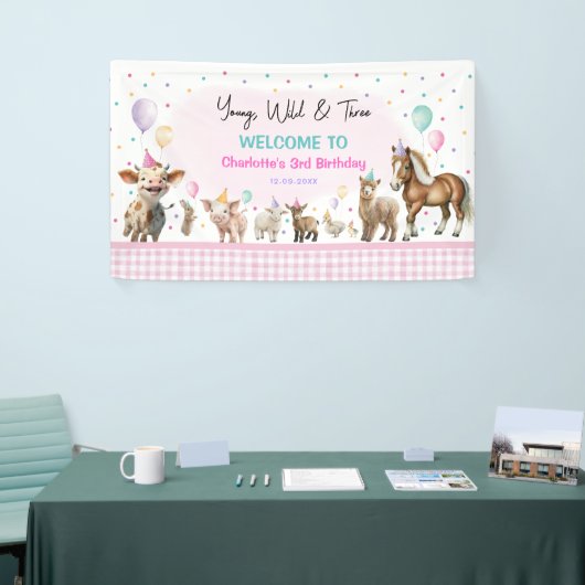 Girly Farm Animes | Young Wild & Three Birthday Banner (Messeveranstaltung)