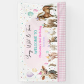 Girly Farm Animes | Young Wild & Three Birthday Banner (Vertikal)